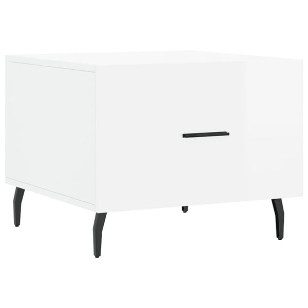 vidaXL Salongbord 2 stk høyglans hvit 50x50x40 cm konstruert tre