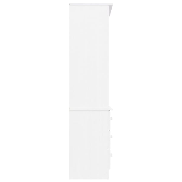 vidaXL Bokhylle med skuffer ALTA hvit 60x35x142 cm heltre furu
