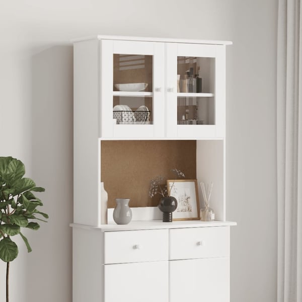 vidaXL Topp til kommode ALTA hvit 77x30x92 cm heltre furu