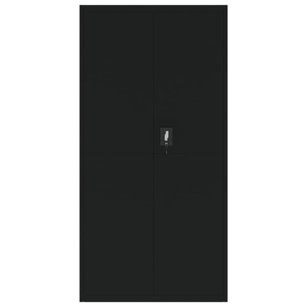 vidaXL Arkivskap svart 90x40x220 cm stål