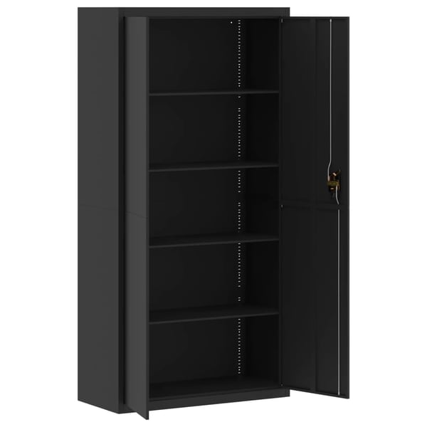 vidaXL Arkivskap svart 90x40x220 cm stål