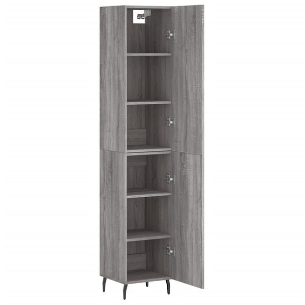 vidaXL Highboard grå sonoma 34,5x34x180 cm konstruert tre