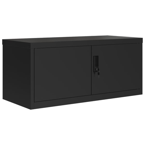 vidaXL arkivskab 90x40x130 cm stål sort
