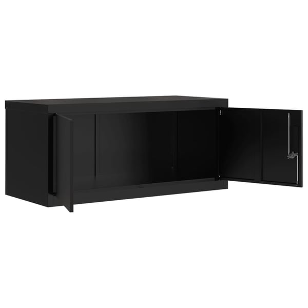 vidaXL arkivskab 90x40x130 cm stål sort