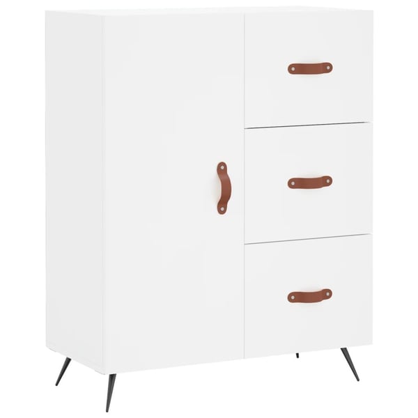 vidaXL Highboard hvit 69,5x34x180 cm konstruert tre