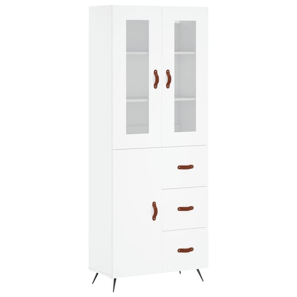 vidaXL højskab 69,5x34x180 cm konstrueret træ hvid