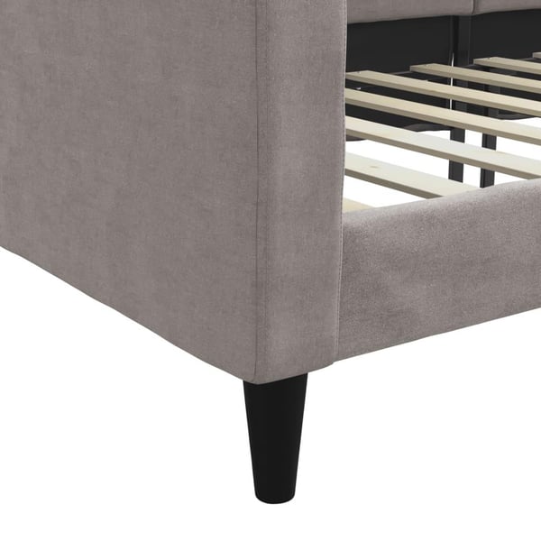 vidaXL daybed 90x200 cm stof gråbrun