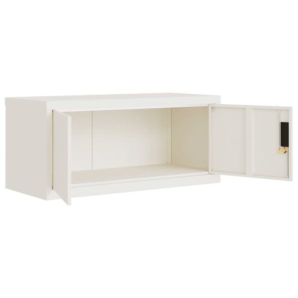 vidaXL Arkivskap hvit 90x40x130 cm stål