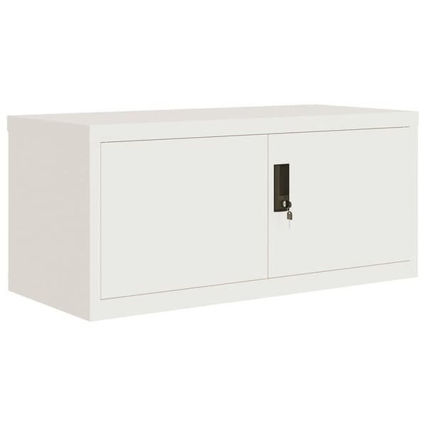 vidaXL Arkivskap hvit 90x40x130 cm stål