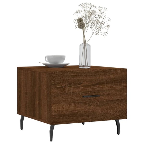 vidaXL Salongbord 2 stk brun eik 50x50x40 cm konstruert tre