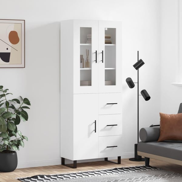 vidaXL Kaappi valkoinen 69,5x34x180 cm tekninen puu