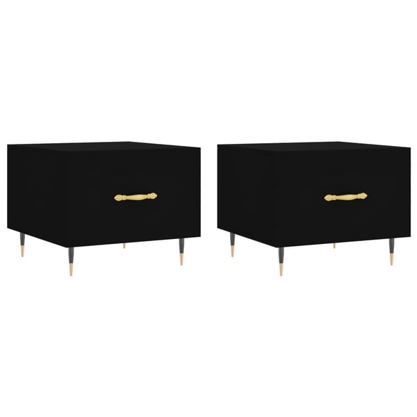 vidaXL sofaborde 2 stk. 50x50x40 cm konstrueret træ sort
