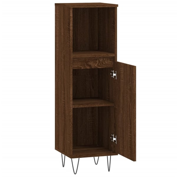 vidaXL Baderomsskap brun eik 30x30x100 cm konstruert tre
