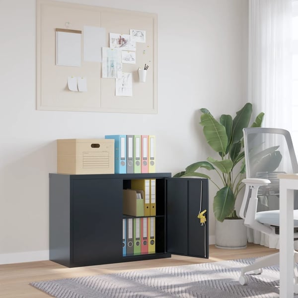 vidaXL Arkivskap antrasitt 90x40x70 cm stål