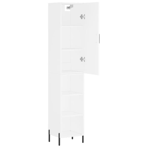 vidaXL Highboard hvit 34,5x34x180 cm konstruert tre