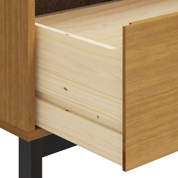 vidaXL skænk med glaslåge FLAM 110x40x80 cm massivt fyrretræ