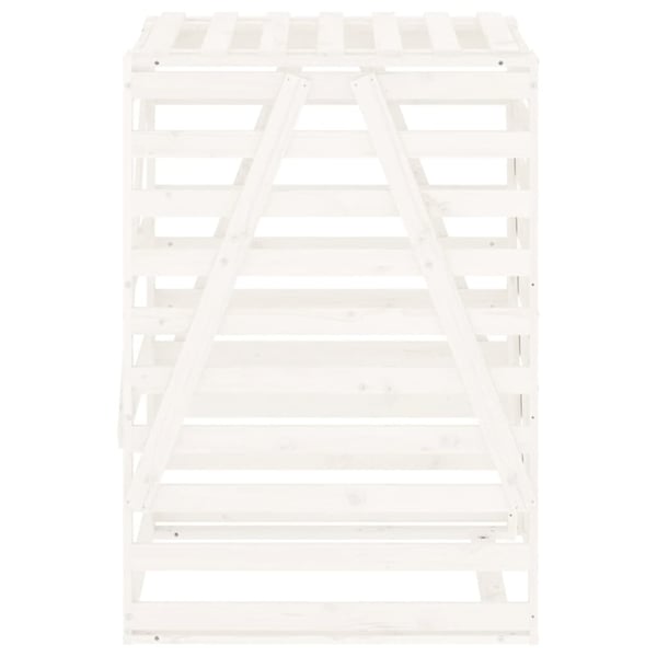 vidaXL skraldespandsskjuler 84x90x128,5 cm massivt fyrretræ hvid