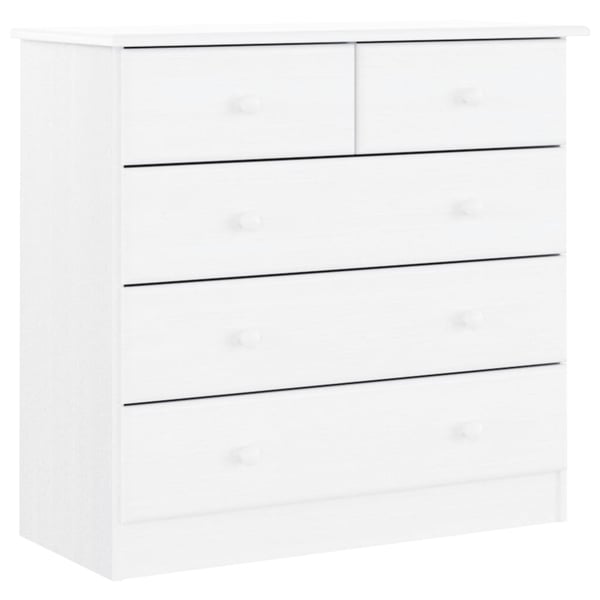 vidaXL Highboard ALTA hvit 77x35x165 cm heltre furu