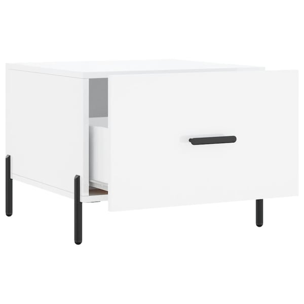vidaXL Salongbord 2 stk høyglans hvit 50x50x40 cm konstruert tre