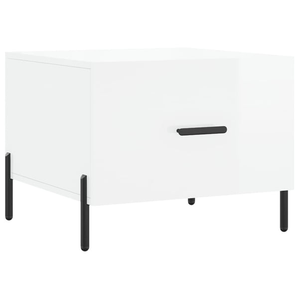 vidaXL Salongbord 2 stk høyglans hvit 50x50x40 cm konstruert tre