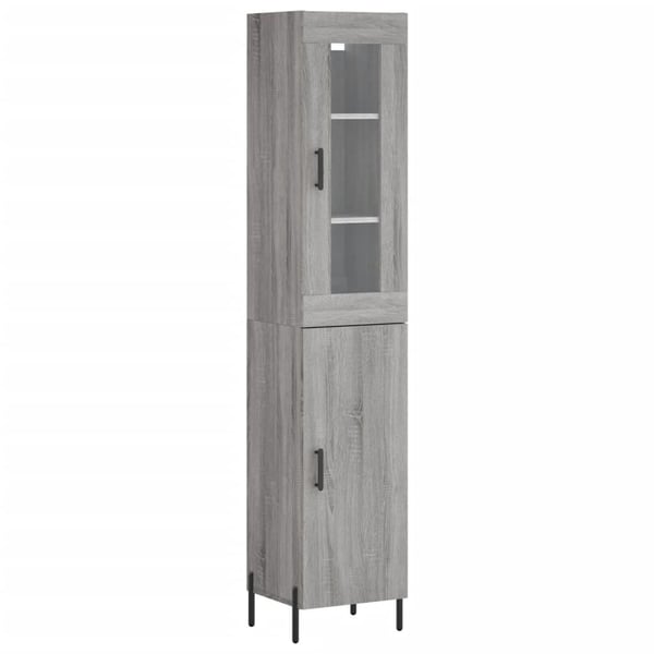 vidaXL Highboard grå sonoma 34,5x34x180 cm konstruert tre