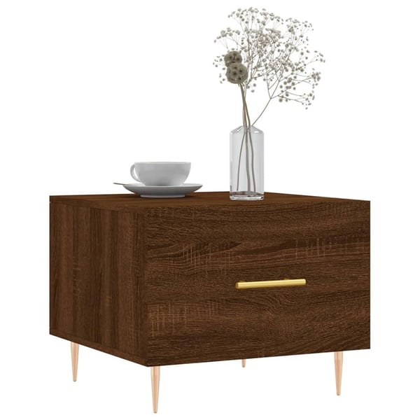 vidaXL Salongbord 2 stk brun eik 50x50x40 cm konstruert tre