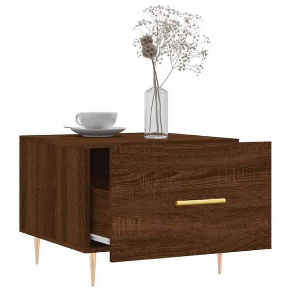 vidaXL Salongbord 2 stk brun eik 50x50x40 cm konstruert tre