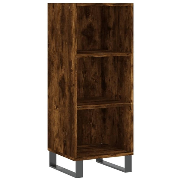 vidaXL skab 34,5x34x180 cm konstrueret træ røget egetræ