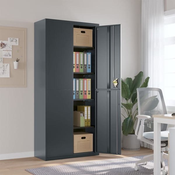 vidaXL Arkivskap antrasitt 90x40x200 cm stål