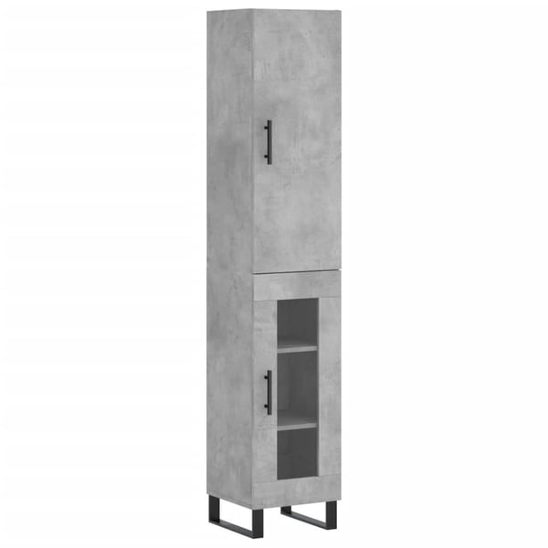vidaXL Highboard betonggrå 34,5x34x180 cm konstruert tre