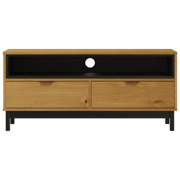 vidaXL TV-benk FLAM 110x40x50 cm heltre furu