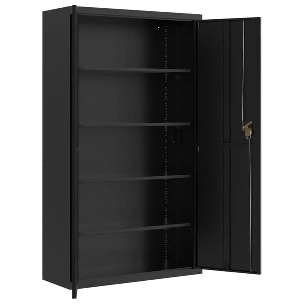 vidaXL arkivskab 105x40x180 cm stål sort