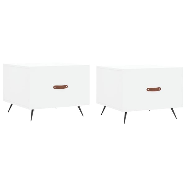 vidaXL Salongbord 2 stk hvit 50x50x40 cm konstruert tre