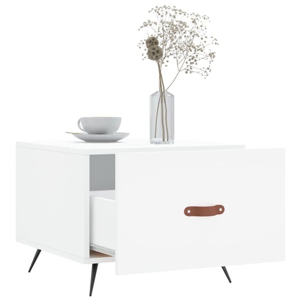 vidaXL Salongbord 2 stk hvit 50x50x40 cm konstruert tre