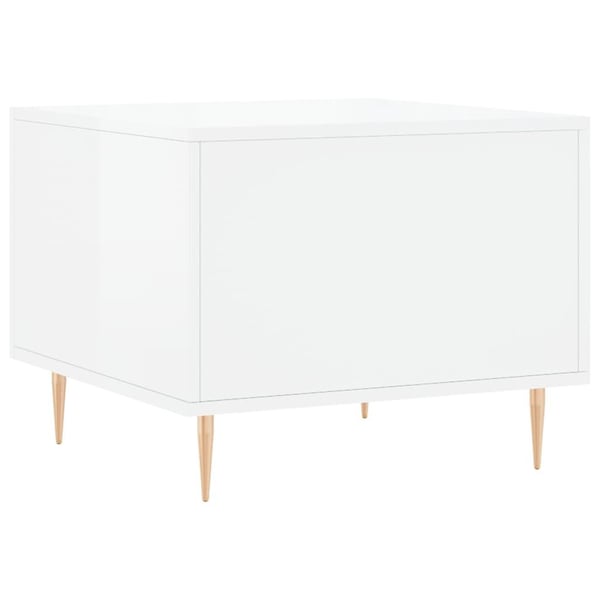 vidaXL Salongbord 2 stk høyglans hvit 50x50x40 cm konstruert tre