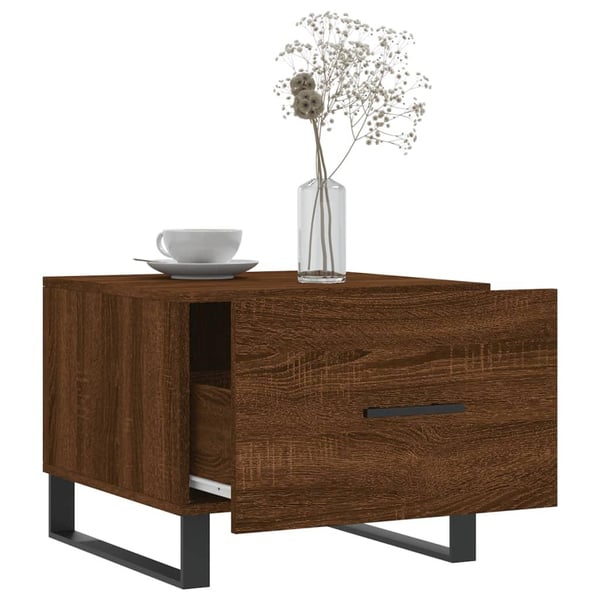 vidaXL Salongbord 2 stk brun eik 50x50x40 cm konstruert tre