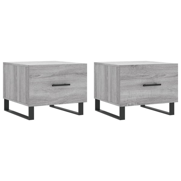vidaXL Salongbord 2 stk grå sonoma 50x50x40 cm konstruert tre