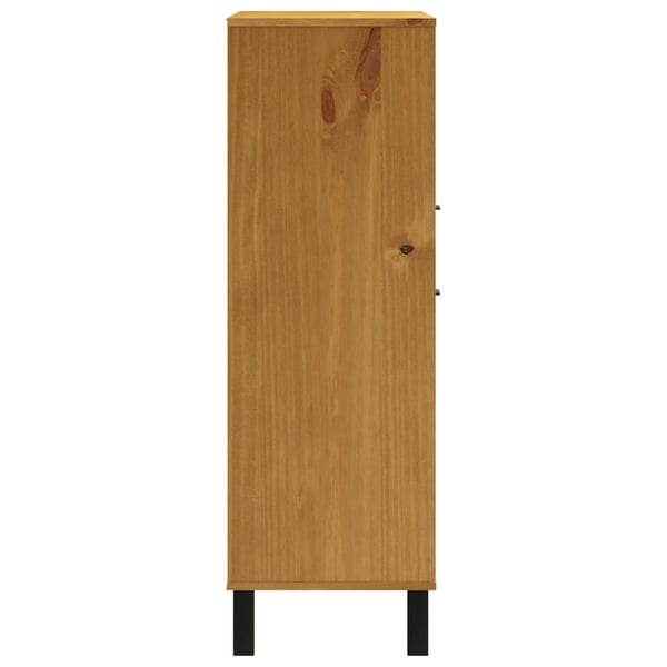 vidaXL Highboard med glassdør FLAM 92x40x122,5 cm heltre furu