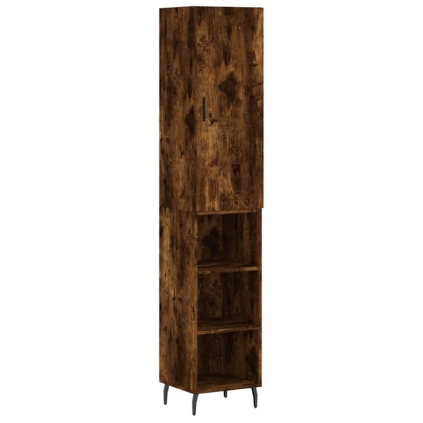 vidaXL skab 34,5x34x180 cm konstrueret træ røget egetræ