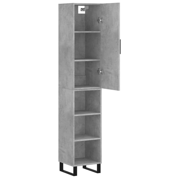 vidaXL Highboard betonggrå 34,5x34x180 cm konstruert tre