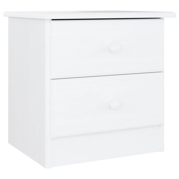 vidaXL sengebord ALTA 41x35x41 cm massivt fyrretræ hvid