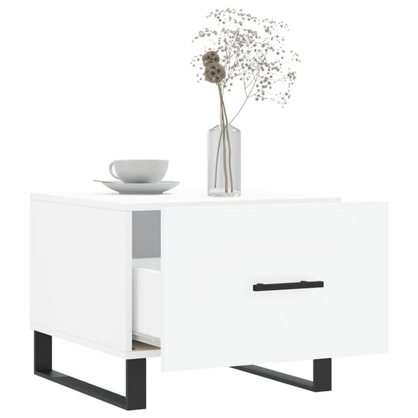 vidaXL Salongbord 2 stk hvit 50x50x40 cm konstruert tre