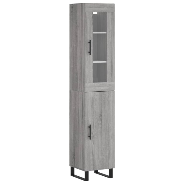vidaXL Highboard grå sonoma 34,5x34x180 cm konstruert tre
