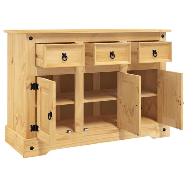 vidaXL skænk Corona 112x43x78 cm massivt mexicansk fyrretræ brun