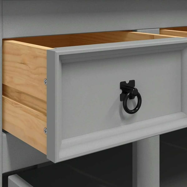 vidaXL Bokhylle Corona grå 112x43x78 cm heltre meksikansk furu