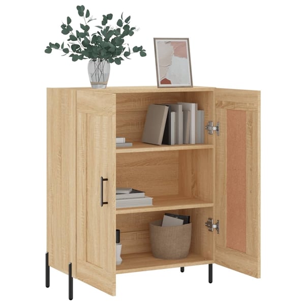 vidaXL skænk 69,5x34x90 cm konstrueret træ sonoma-eg
