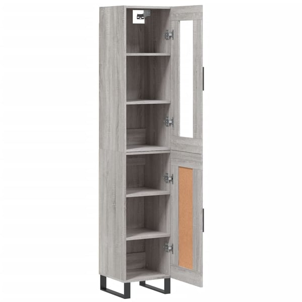 vidaXL Highboard grå sonoma 34,5x34x180 cm konstruert tre