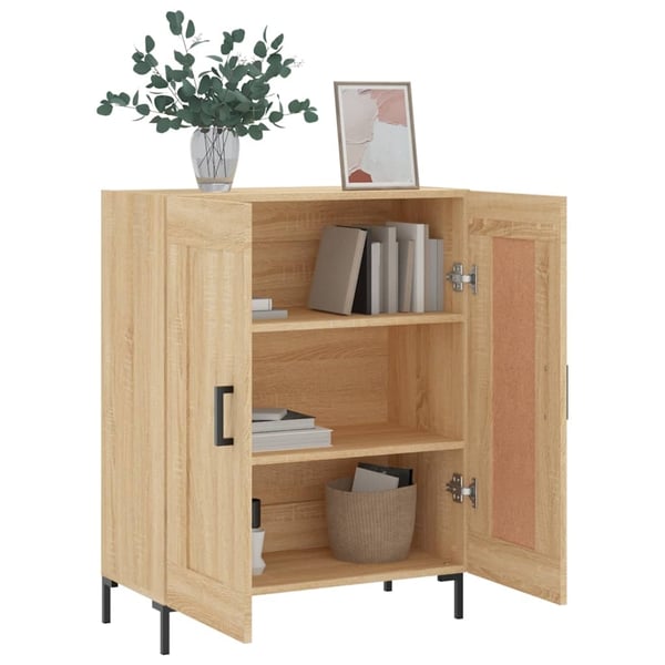 vidaXL skænk 69,5x34x90 cm konstrueret træ sonoma-eg