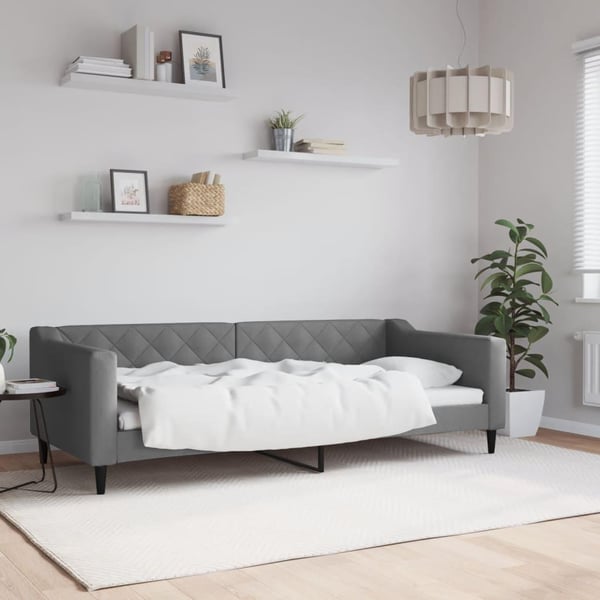 vidaXL daybed 90x200 cm stof mørkegrå