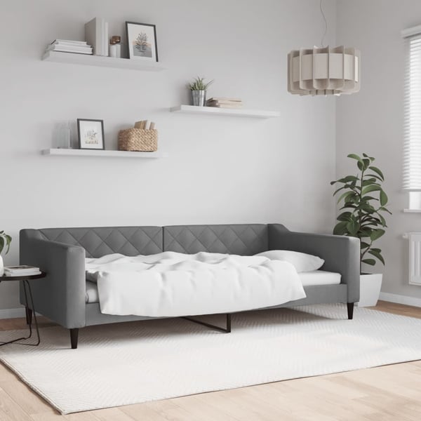 vidaXL daybed 100x200 cm stof mørkegrå